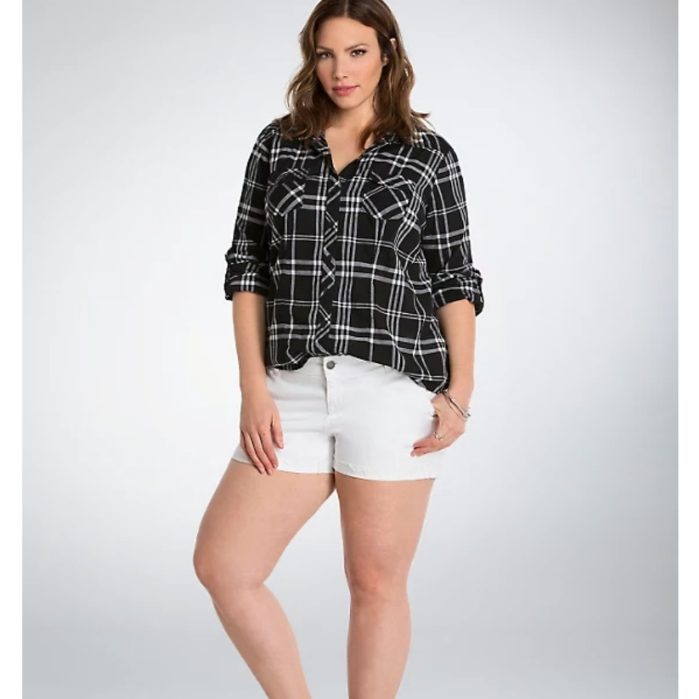 TORRID PLAID CAMP SHIRT - Picture 3 of 9
